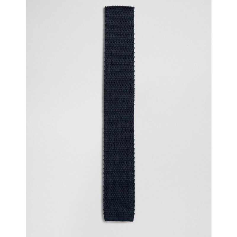 Selected Homme - Cravate en maille - Bleu marine