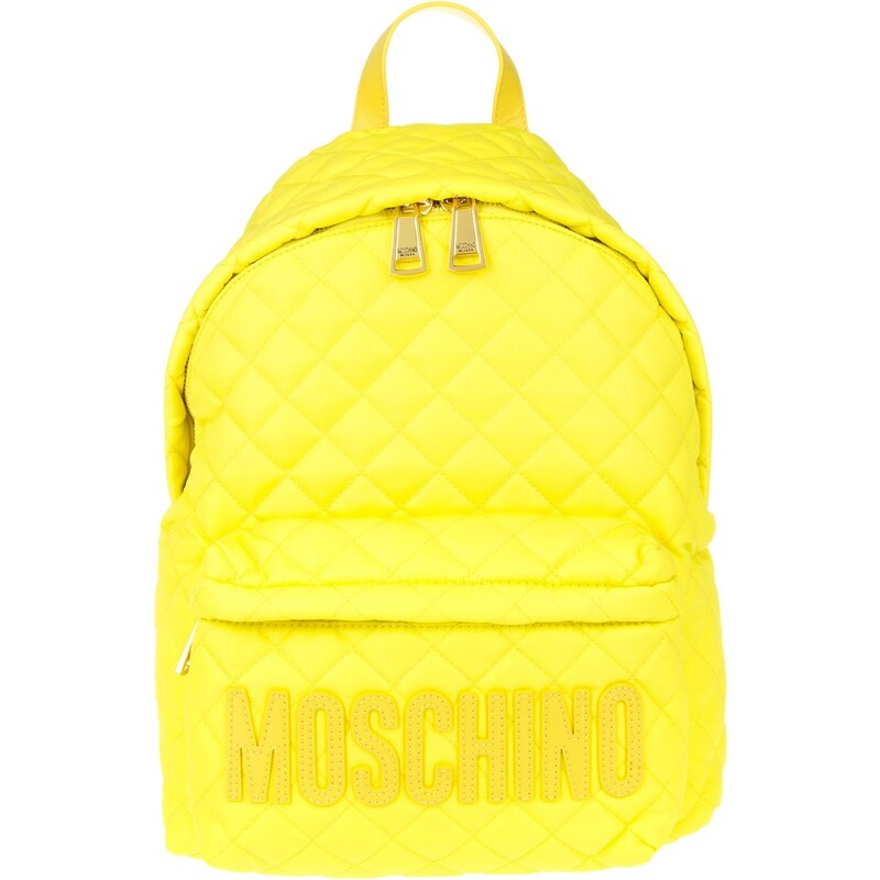 Moschino Sacs à Bandoulière, Quilted Backpack Neon Yellow en jaune