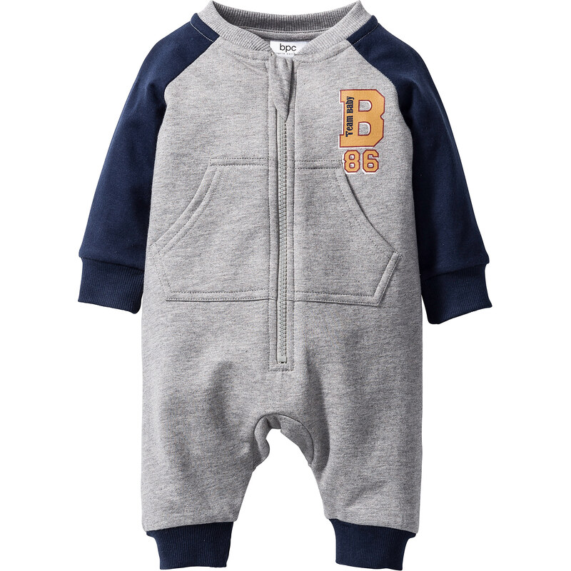bpc bonprix collection Combinaison sweat-shirt bébé en coton bio, T. 56/62-104/110 gris enfant - bonprix