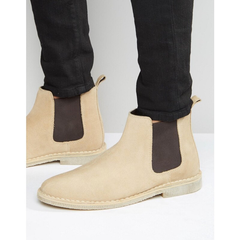ASOS - Desert boots style Chelsea en daim - Taupe - Taupe