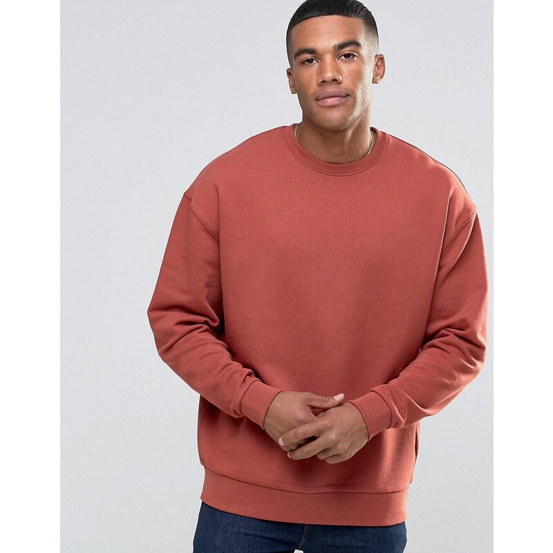 ASOS - Sweat oversize - Rouge clair - Rouge