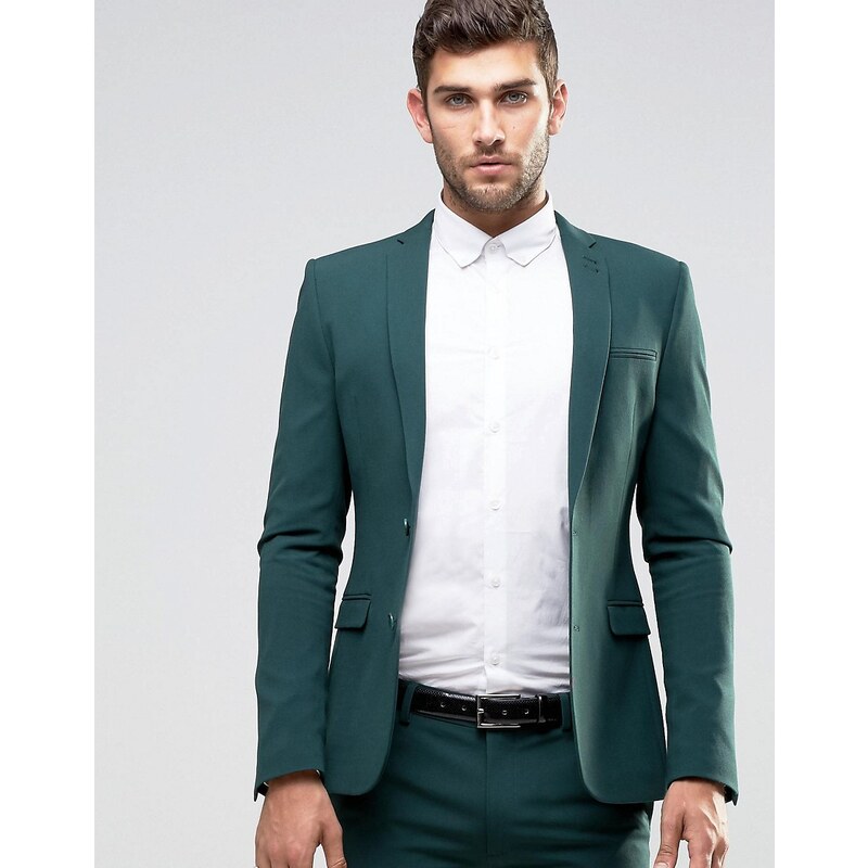 ASOS - Veste de costume ultra cintrée - Vert - Vert