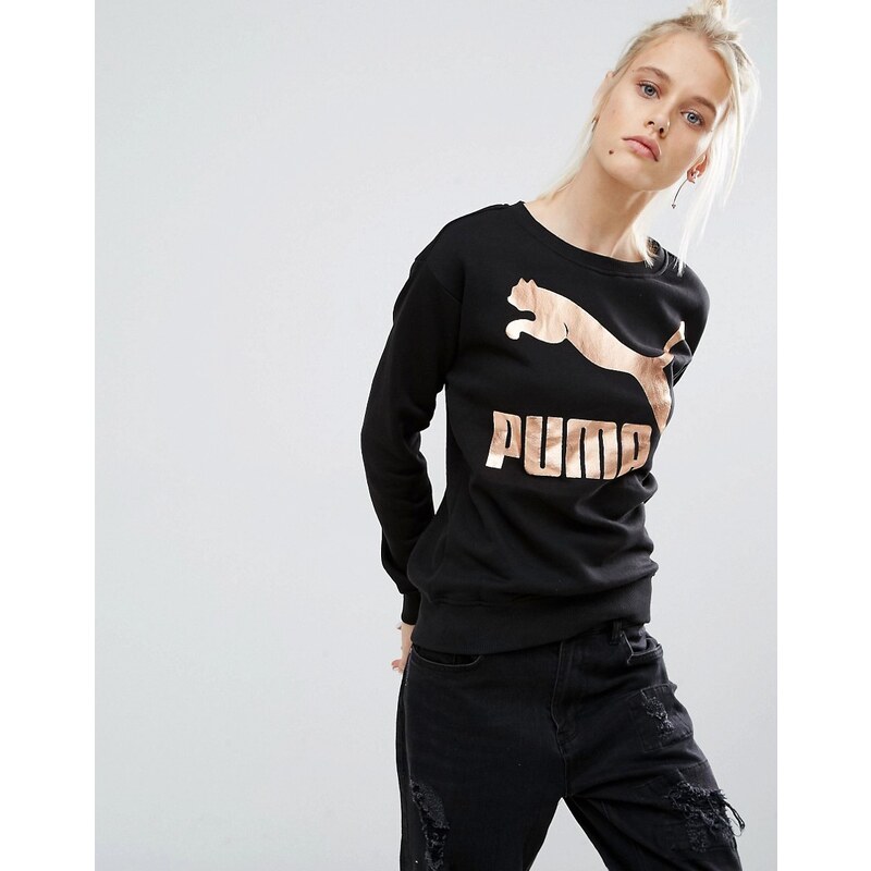 Puma - Sweat avec logo doré - Noir