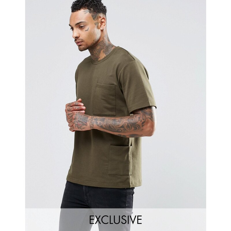 Underated - T-shirt avec poches sur le côté - Vert