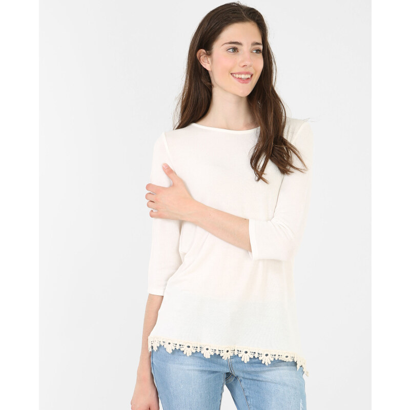 T-shirt dos croisé -70% Femme - Couleur blanc cassé - Taille L -PIMKIE- SOLDES HIVER 2017