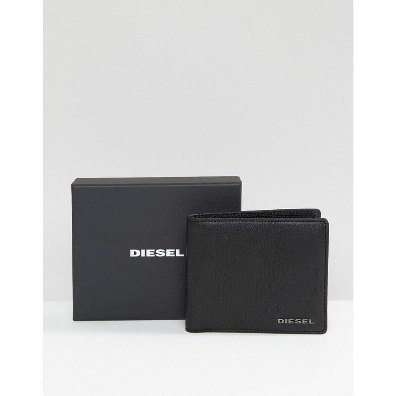 Diesel - Hiresh - Portefeuille en cuir avec poche monnaie - Noir