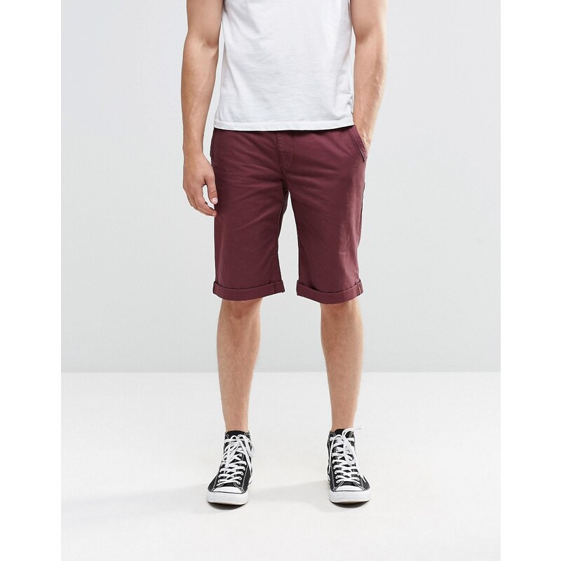 Brooklyn Supply Co - Short chino skinny - Bordeaux - Rouge