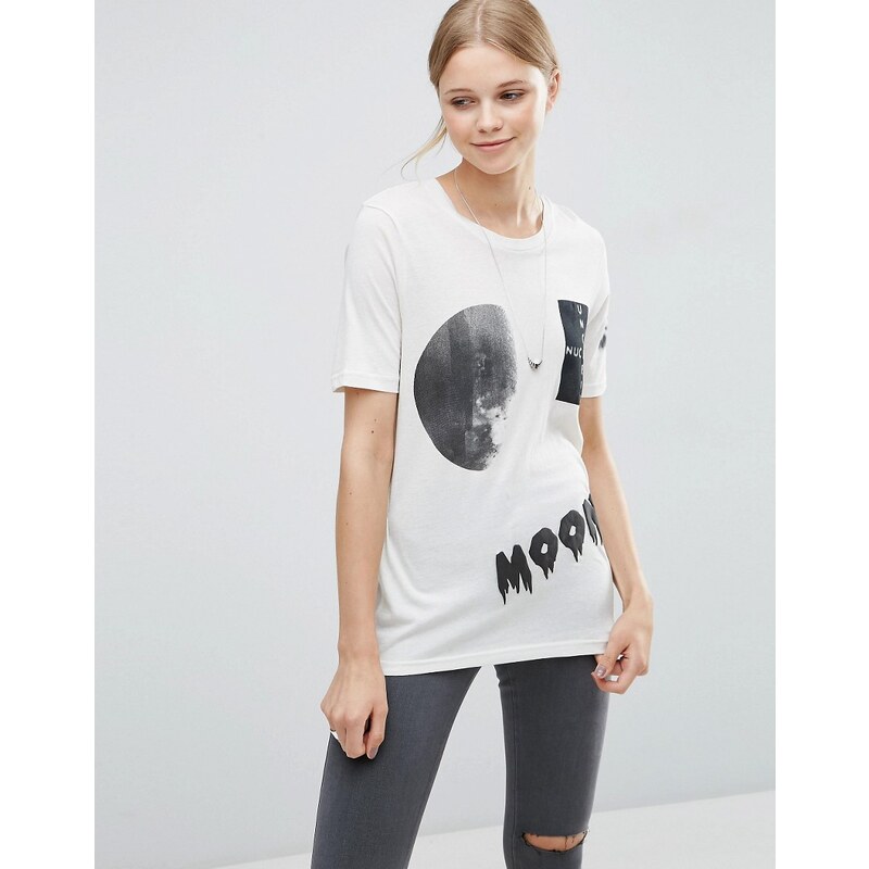Cheap Monday - Break Moon - T-shirt effet collage - Blanc
