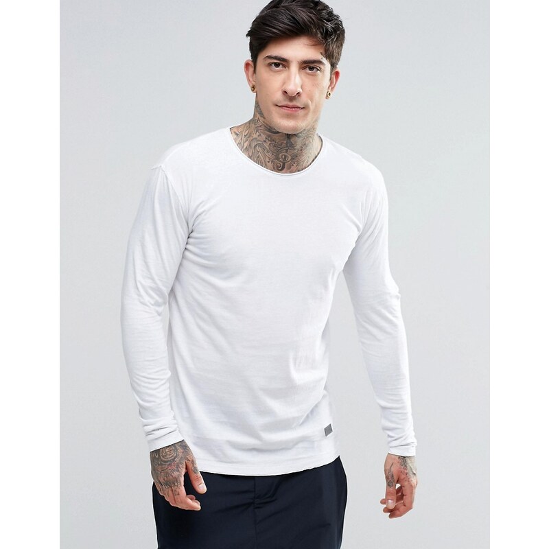 Minimum - T-shirt basique à manches longues - Blanc