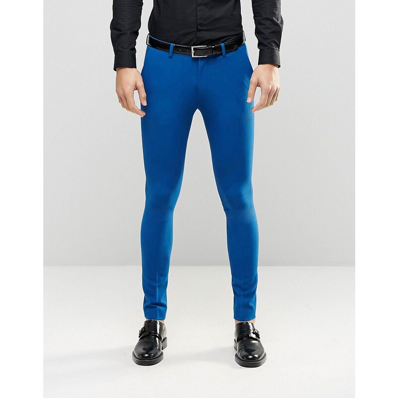 ASOS - Pantalon de costume super skinny - Bleu - Bleu
