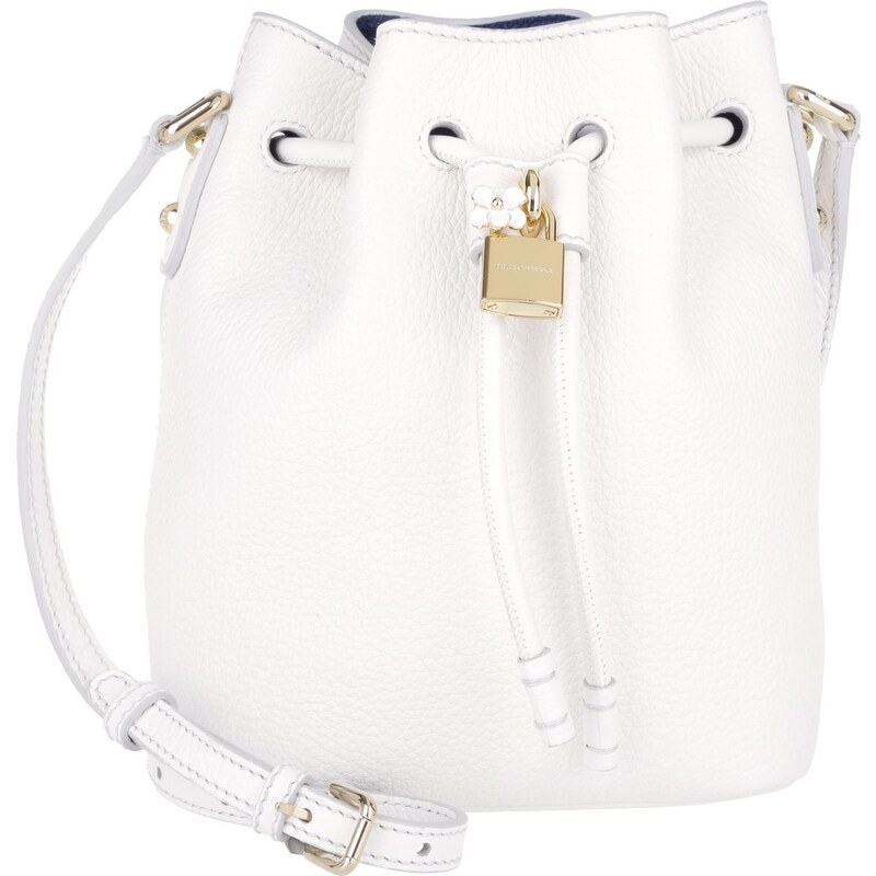 Dolce&Gabbana Sacs à Bandoulière, Bottalato Vitello Mini Bucket Bag Bianco/Blu en blanc