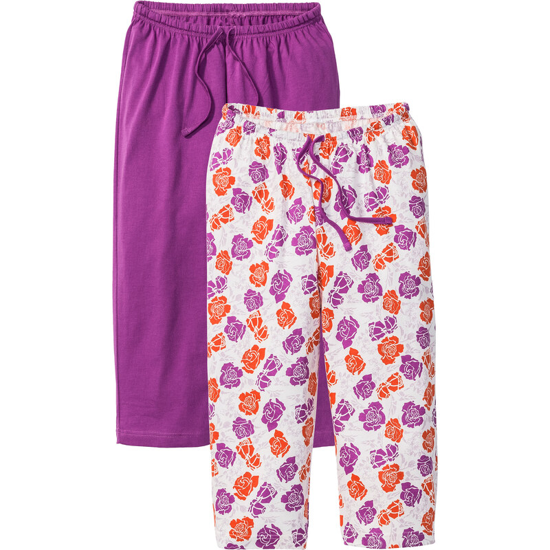 bpc bonprix collection Lot de 2 pantalons corsaires violet lingerie - bonprix