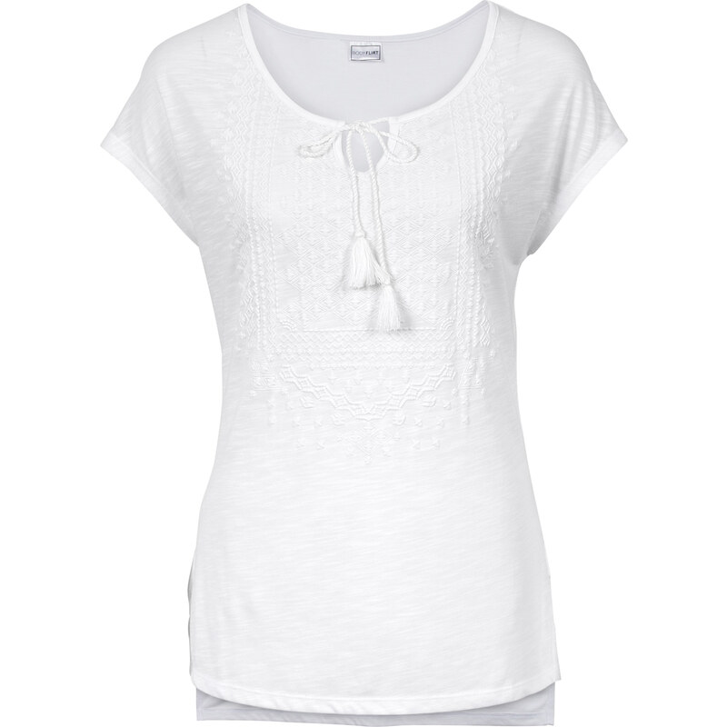 BODYFLIRT MUST-HAVE : T-shirt à imprimé blanc manches courtes femme - bonprix