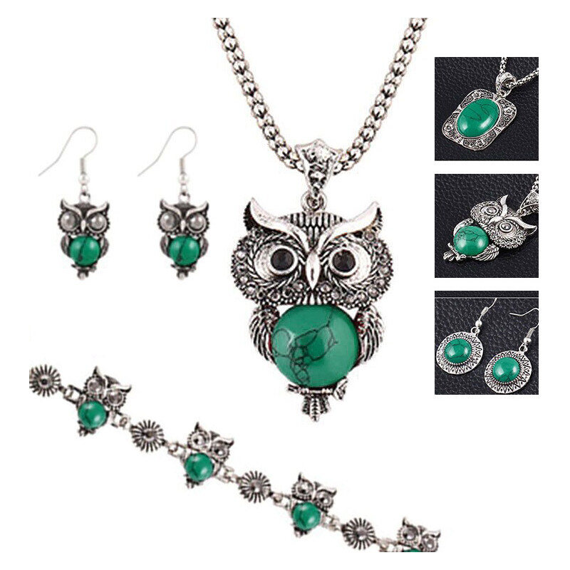 Lesara Ensemble de 3 bijoux avec turquoise véritable