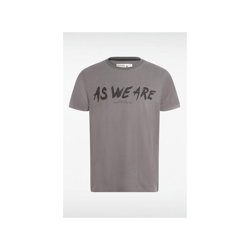 T-shirt homme imprimé texte Gris Coton - Homme Taille XL - Bonobo