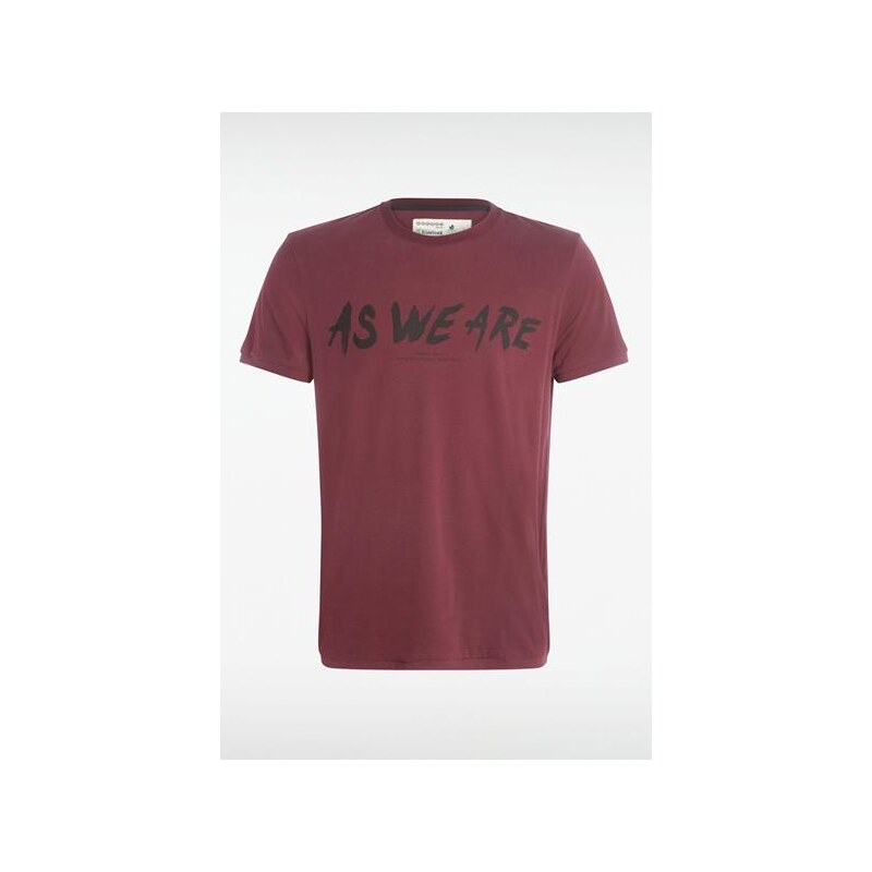 T-shirt homme imprimé texte Rouge Coton - Homme Taille XL - Bonobo