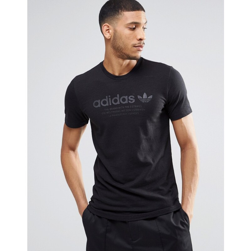 Adidas Originals AZ1615 - T-shirt avec logo trèfle de qualité supérieure - Noir