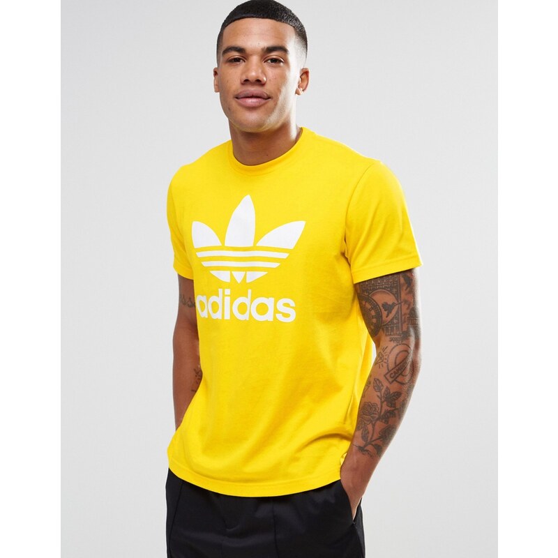 Adidas Originals - AY7707 - T-shirt motif trèfle - Jaune