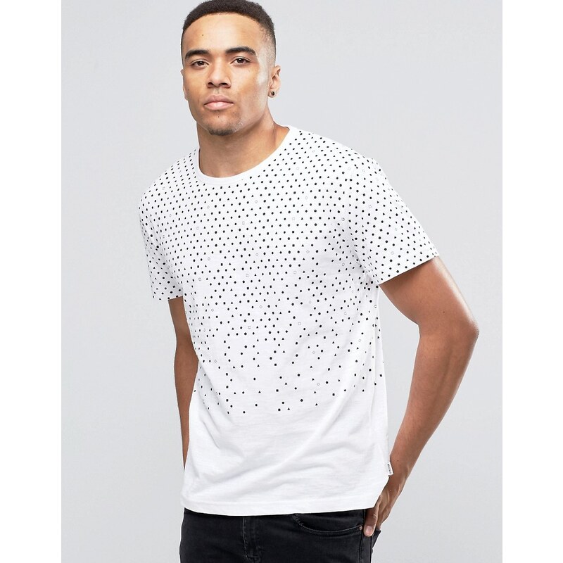 Bellfield - T-shirt à imprimé géométrique - Blanc