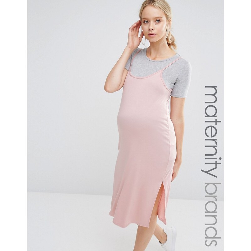 Bluebelle Maternity - Robe t-shirt d'allaitement 2 en 1 - Rose