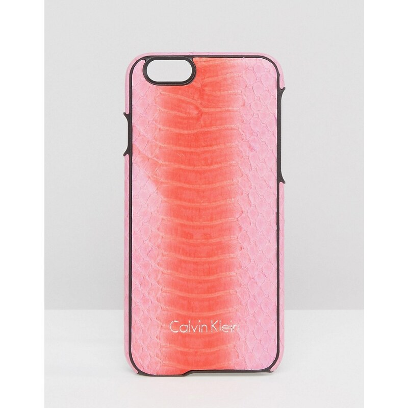 Calvin Klein - Coque pour iPhone 6 en cuir effet peau de serpent - Rose