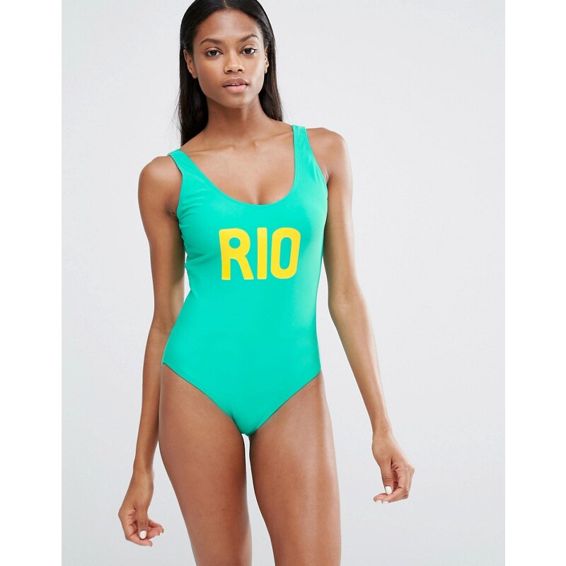 Missguided - Rio - Maillot 1 pièce - Vert