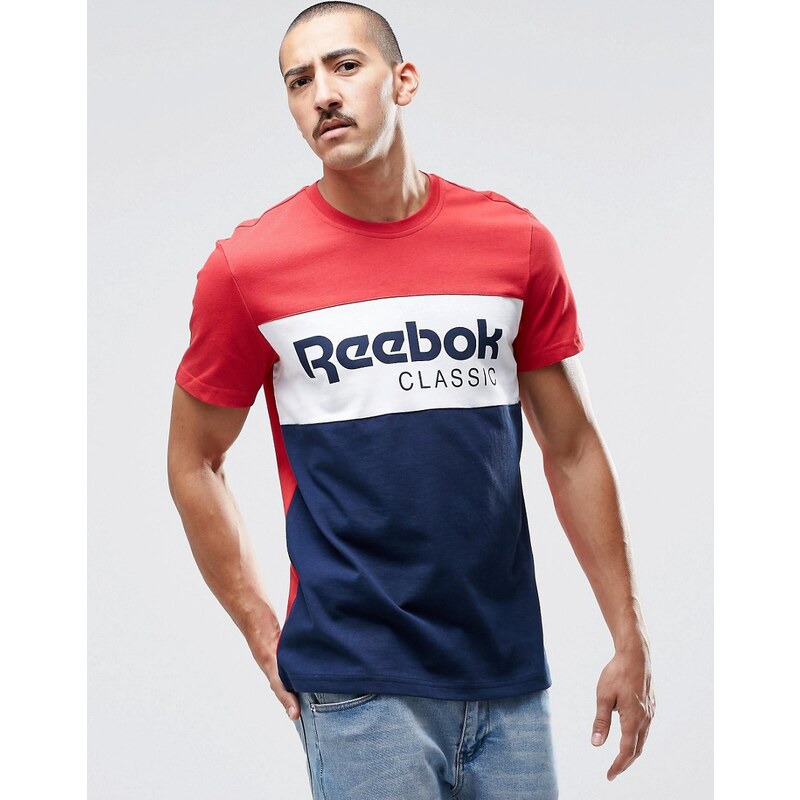 Reebok Archive - T-shirt ras du cou à rayures - Rouge AY1156 - Rouge