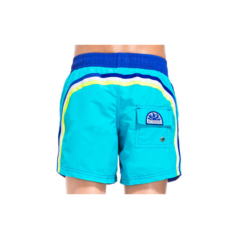 SUNDEK two tone mid-length swim shorts