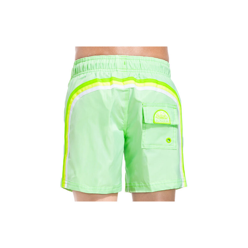 SUNDEK elastic waist mid-length swim shorts
