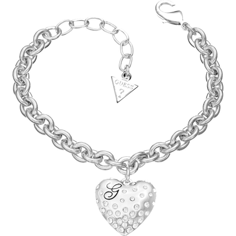 Guess glossy heart - Bracelet chaîne, à breloques - argent