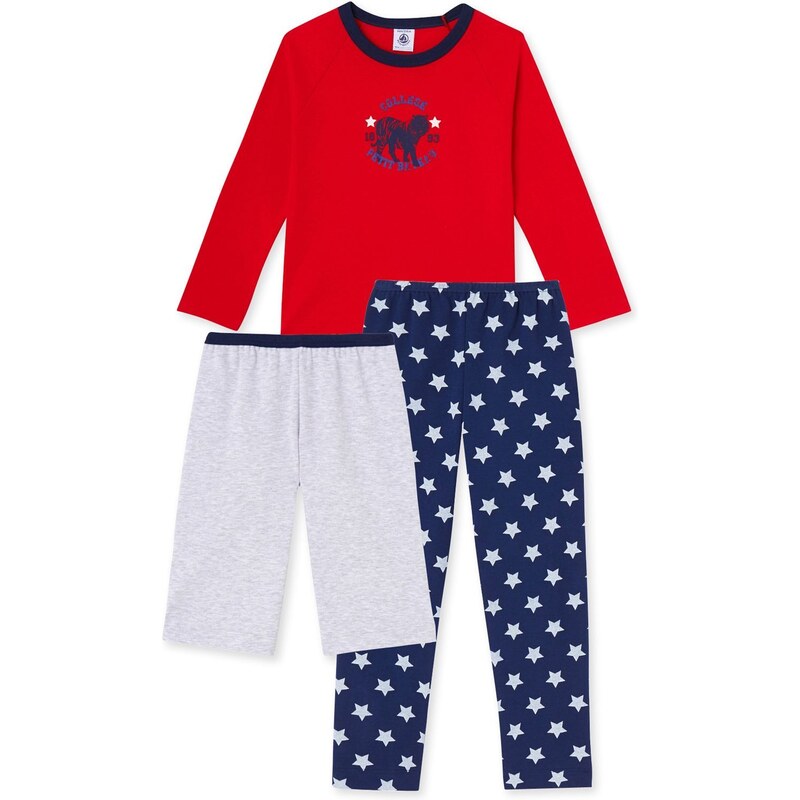Petit Bateau Pyjama 3 pièces - rouge