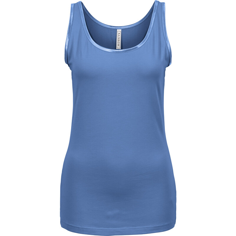 RAINBOW Top avec biais satin bleu sans manches femme - bonprix