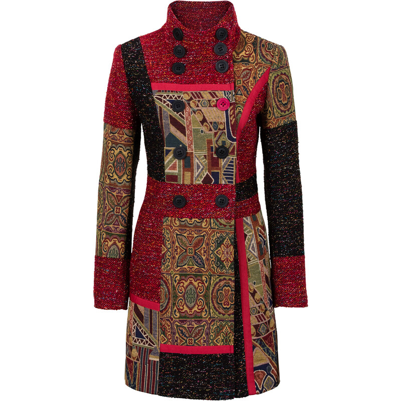 RAINBOW Manteau multi-matière et motif rouge manches longues femme - bonprix