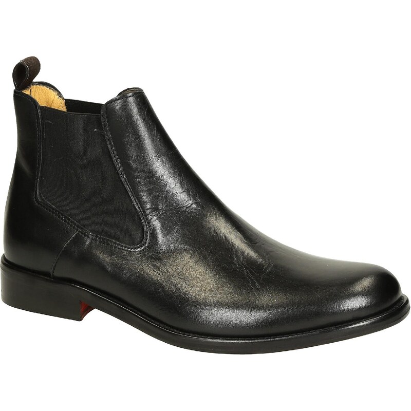 Leonardo Shoes Bottines chelsea pour homme en veritable cuir noir