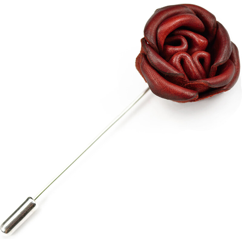 LOUISE & ZAID Pins Rose Rouge en Cuir