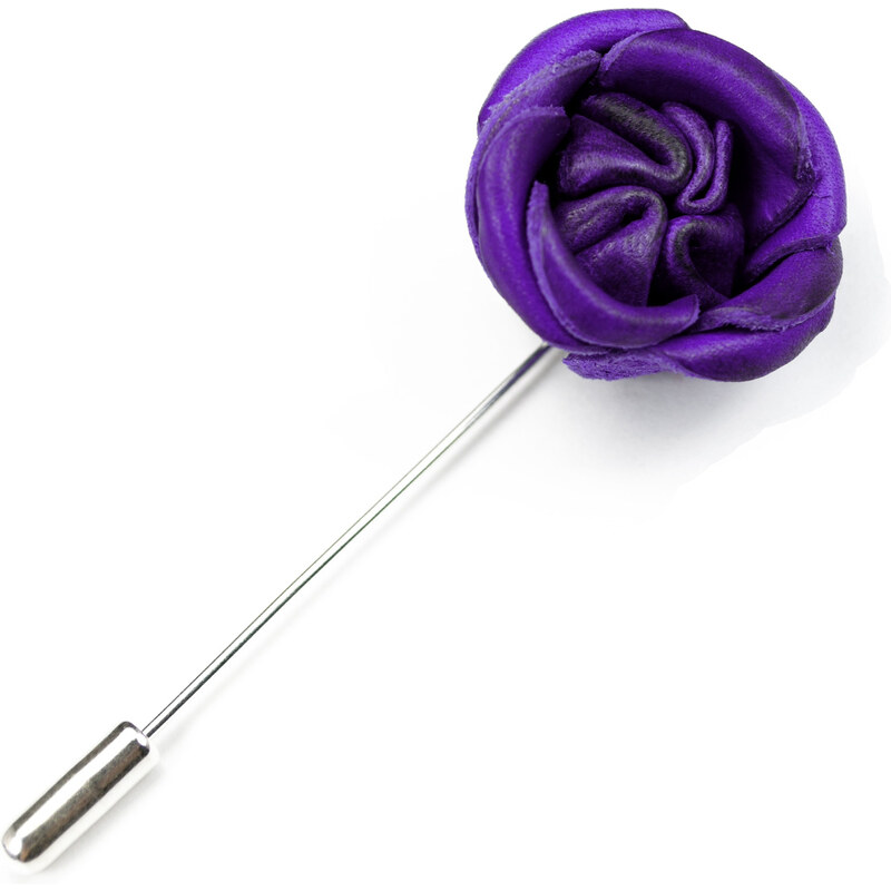 LOUISE & ZAID Pins Rose Violette en Cuir