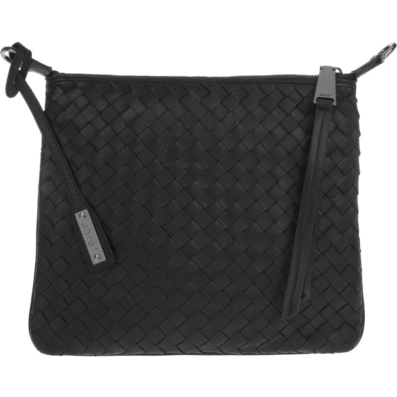 Abro Sacs à Bandoulière, Piuma Braided Leather Crossbody Bag Black/Guncolor en noir