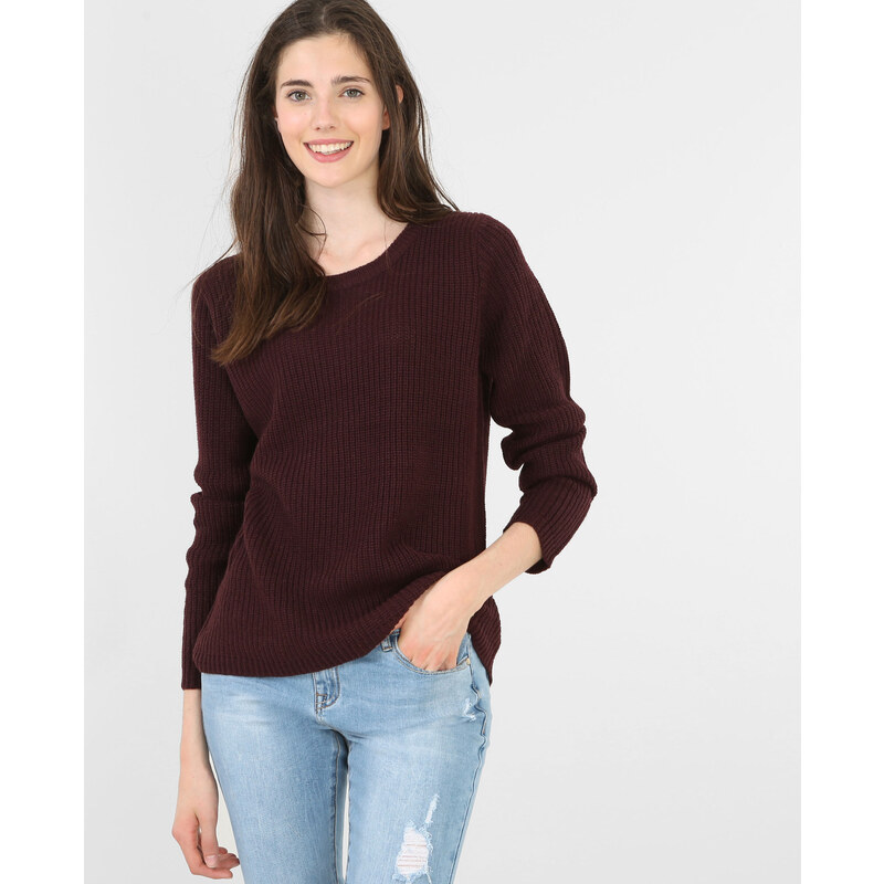 Pull col rond Femme - Couleur grenat - Taille L -PIMKIE- SOLDES HIVER 2017