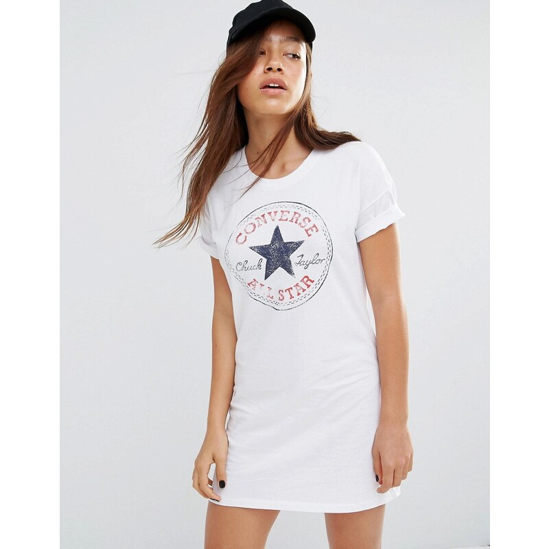 Converse - Robe t-shirt classique avec logo - Blanc - Blanc