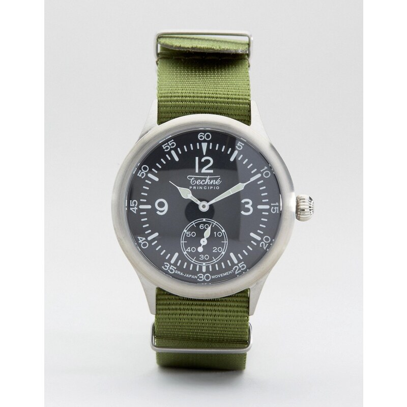 Techne Merlin - Montre à bracelet Nato - Vert olive - Vert