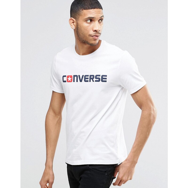 Converse - Wordmark - 10001970-A01 - T-shirt avec logo - Blanc - Blanc
