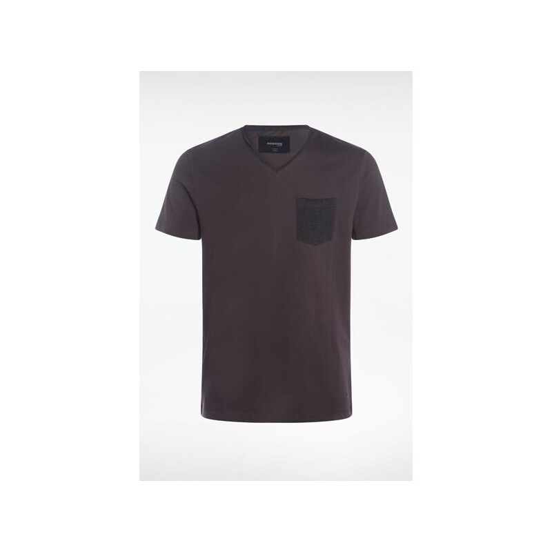 T-shirt homme manches courtes bicolore Gris Coton - Homme Taille XXL - Bonobo