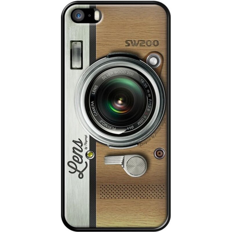 The Kase SW200 Silver Wood - Coque pour iPhone 5/5S et SE - noir