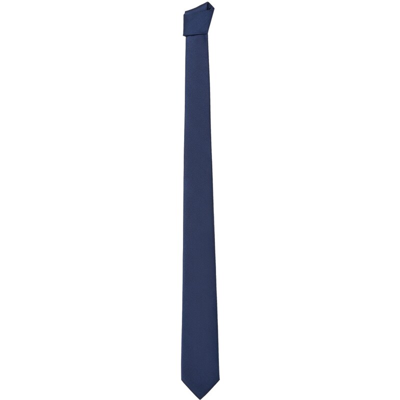 Mango Man Cravate en soie - bleu marine