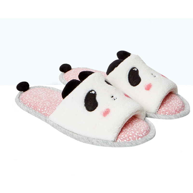 Tongs chaussons imprimées panda Etam