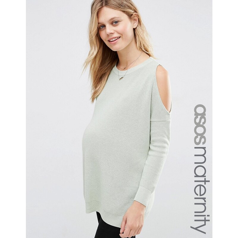 ASOS Maternity - Pull avec épaules dénudées - Vert