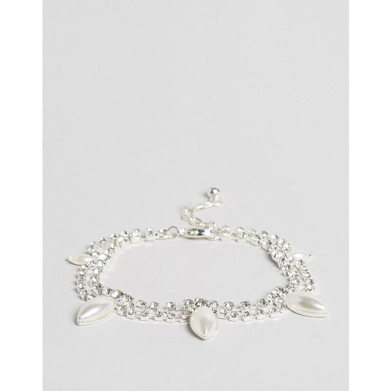 ASOS WEDDING - Bracelet avec perles - Crème