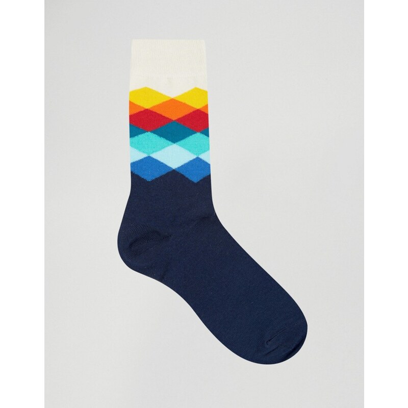 Happy Socks - Chaussettes motif losange dégradé - Bleu