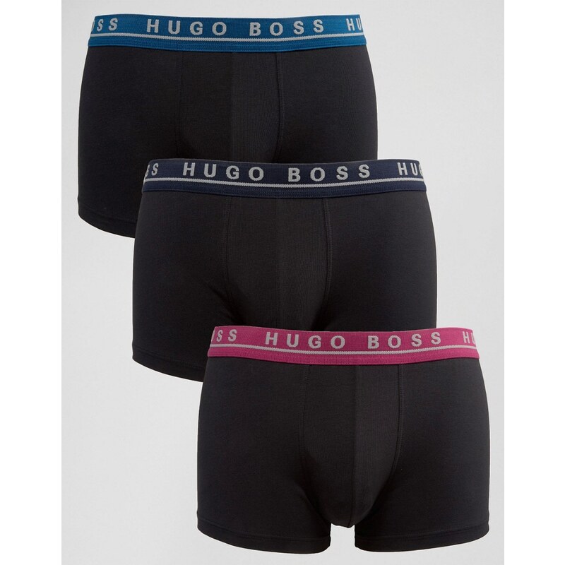 Boss By Hugo Boss - Lot de 3 boxers en coton stretch - Noir