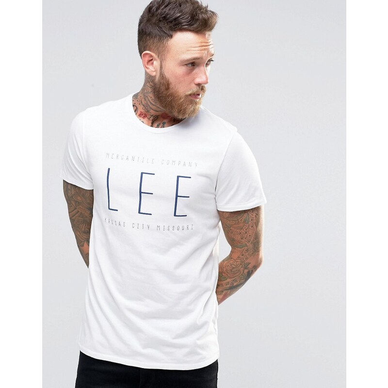 Lee - T-shirt à imprimé logo - Blanc - Blanc